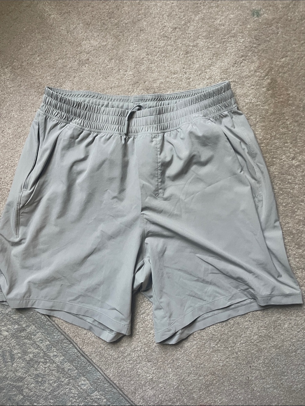 lululemon athletica Men's Light Gray Pace Breaker Performance Athletic Shorts